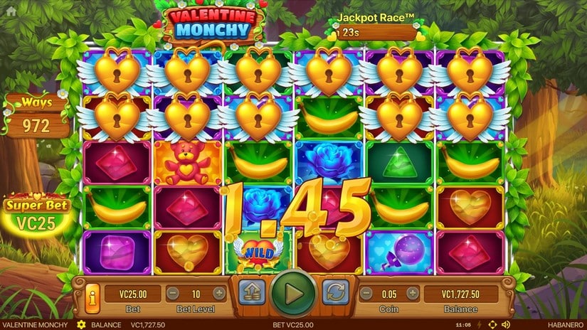 Valentine Monchy slot screen 3