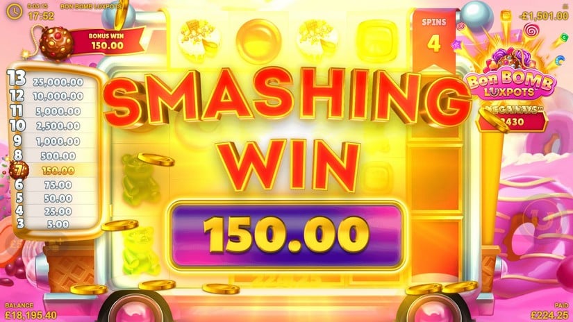 Bon Bomb Luxpots slot screen 6
