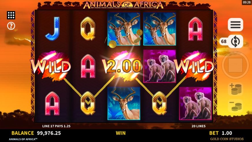 Animals of Africa slot screen 2
