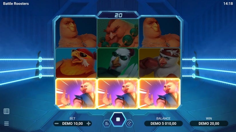 Battle Roosters slot screen 2