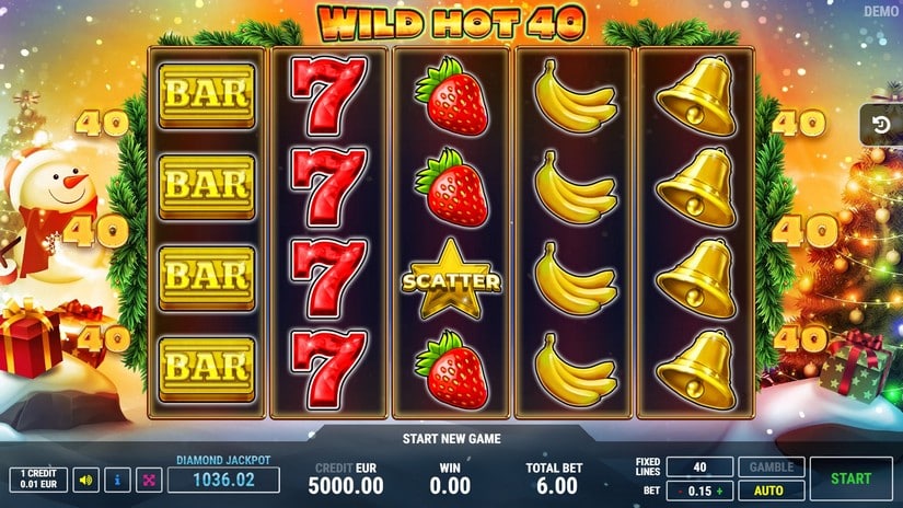 Wild Hot 40 Christmas slot screen 1