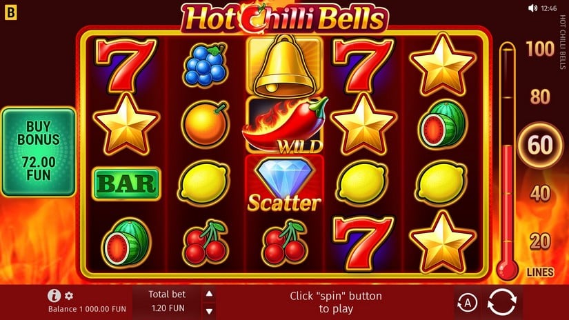 Hot Chilli Bells slot screen 1