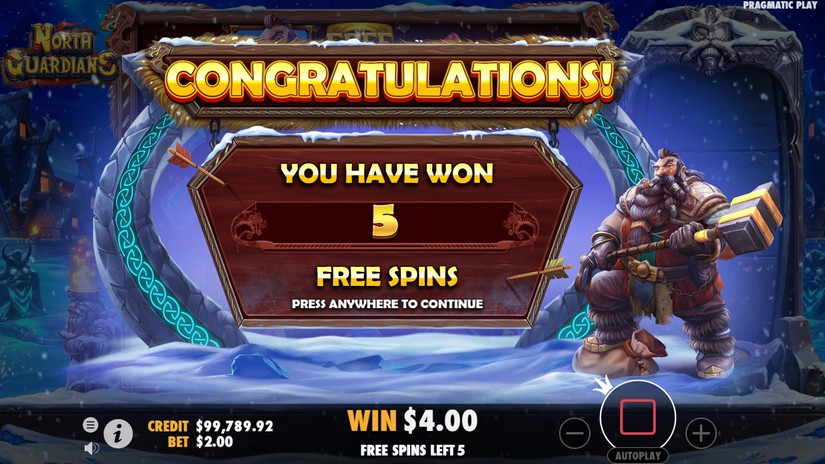 North Guardians slot screen 4