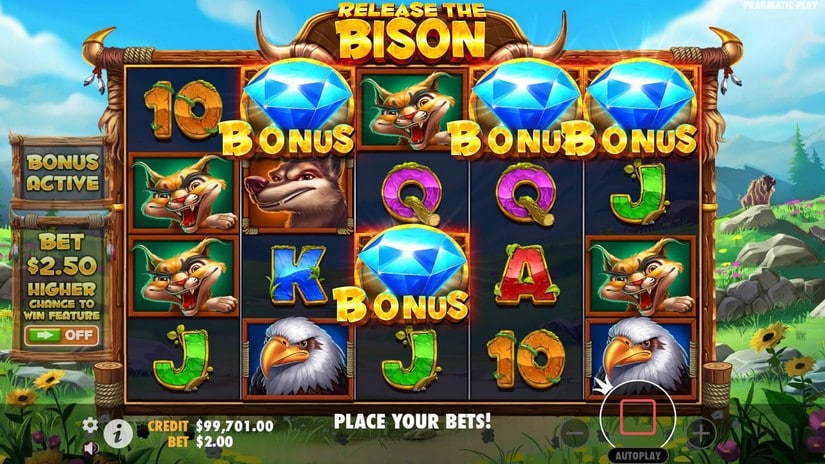 Release the Bison slot screen 2