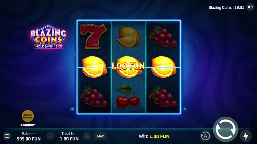 Blazing Coins Hold and Win slot screen 2