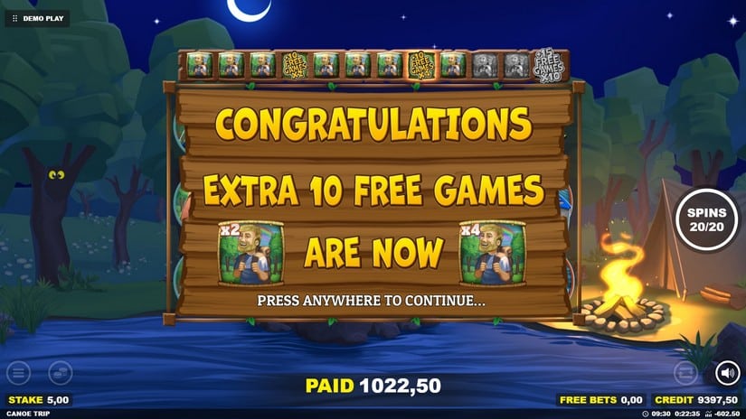 Canoe Trip slot screen 9