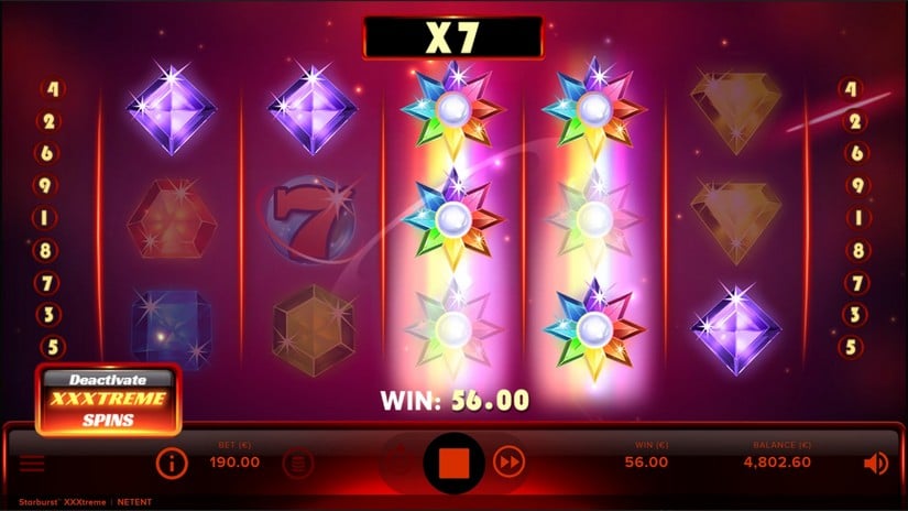 Starburst XXXtreme slot screen 2