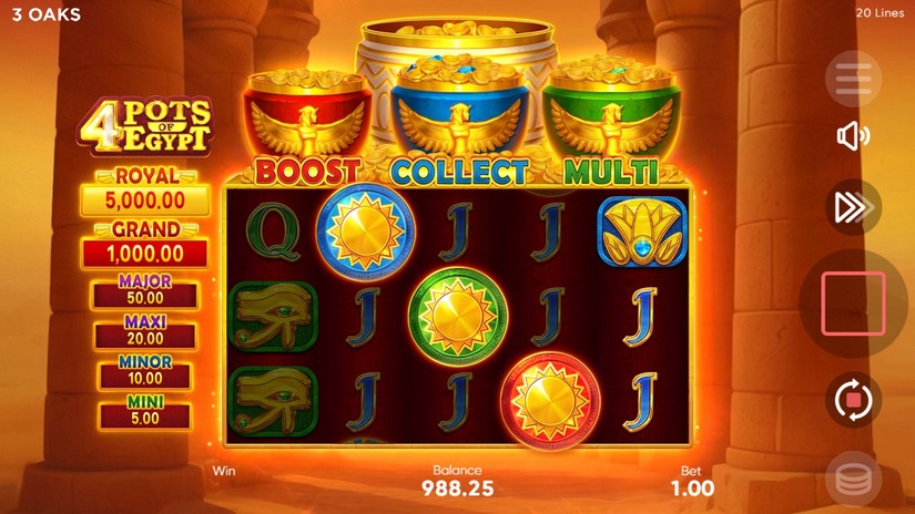 4 Pots of Egypt slot screen 2