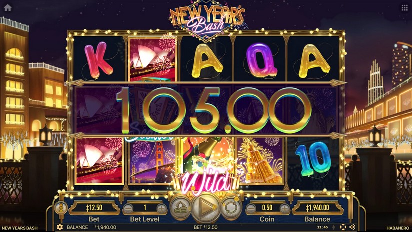 New Year’ Bash slot screen 2