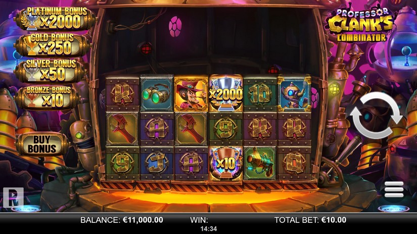 Professor Clank’s Combinator slot screen 1