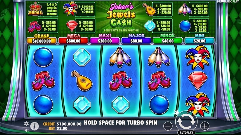 Joker’s Jewels Cash slot screen 1