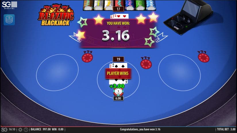 Blazing 7s Blackjack slot screen 3