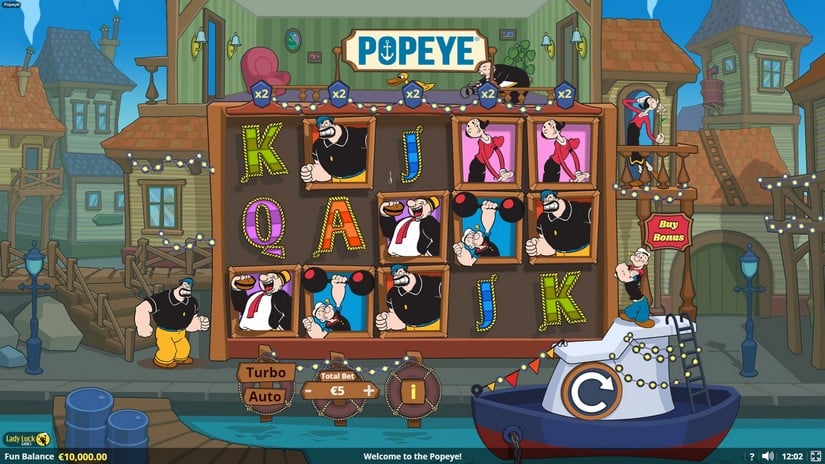 Popeye slot screen 1