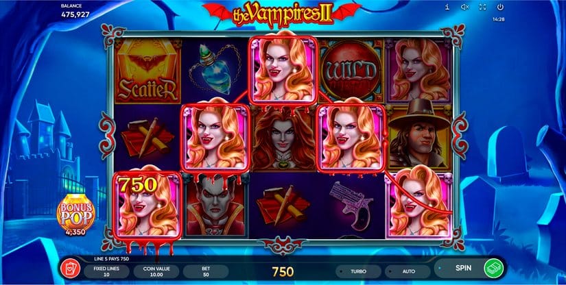 The Vampires 2 slot screen 2