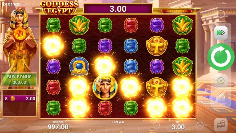 Goddess of Egypt slot screen 2