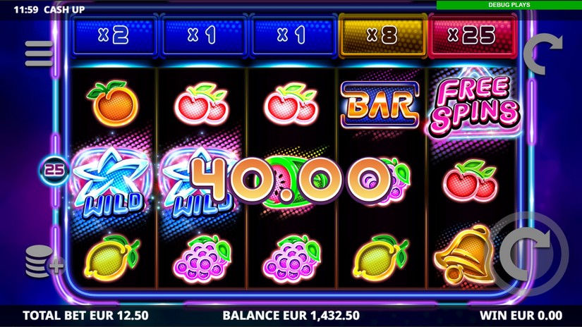 Cash Up slot screen 2