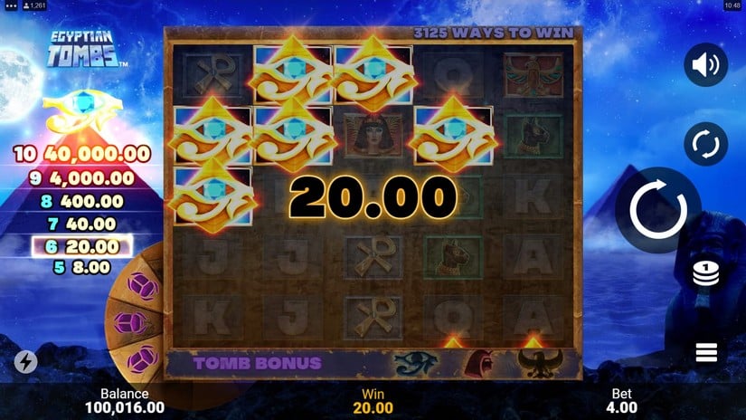 Egyptian Tombs slot screen 2