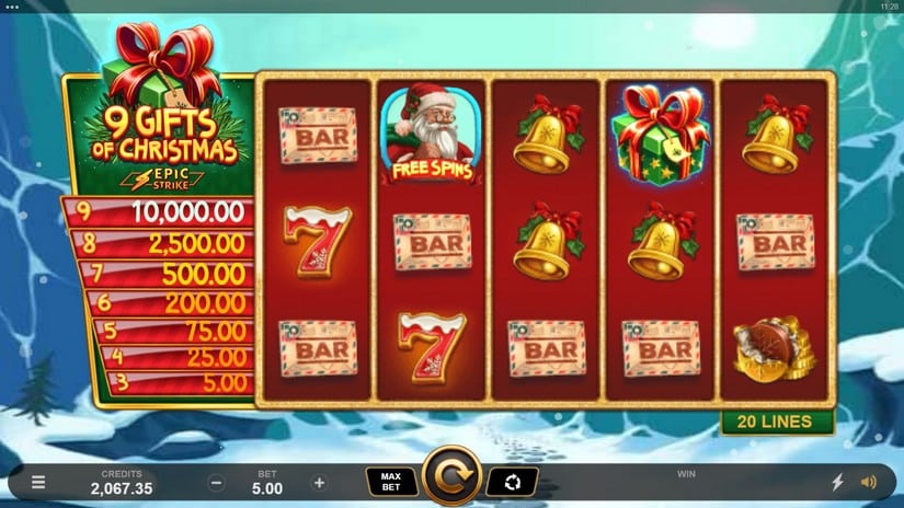 9 Gifts of Christmas slot screen 1