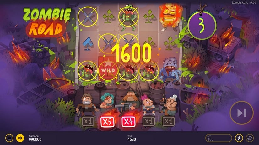 Zombie Road slot screen 5
