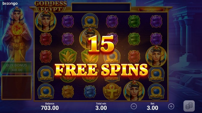 Goddess of Egypt slot screen 4