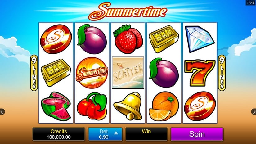 Summertime slot screen 1
