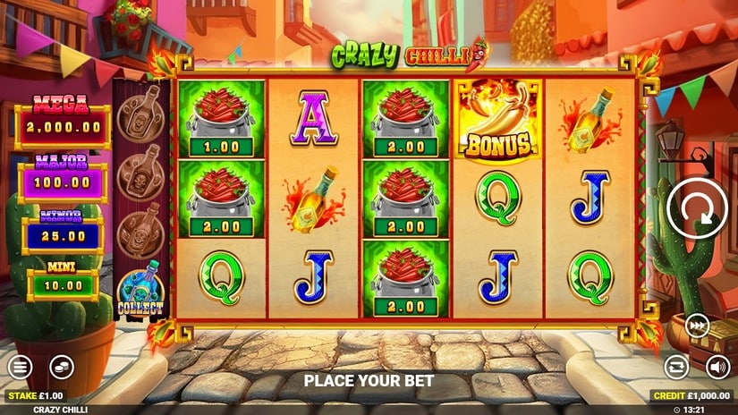 Crazy Chilli slot screen 1
