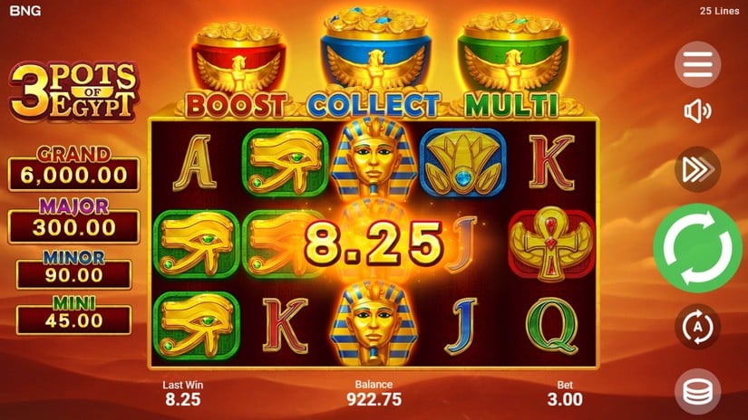 3 Pots of Egypt slot screen 4