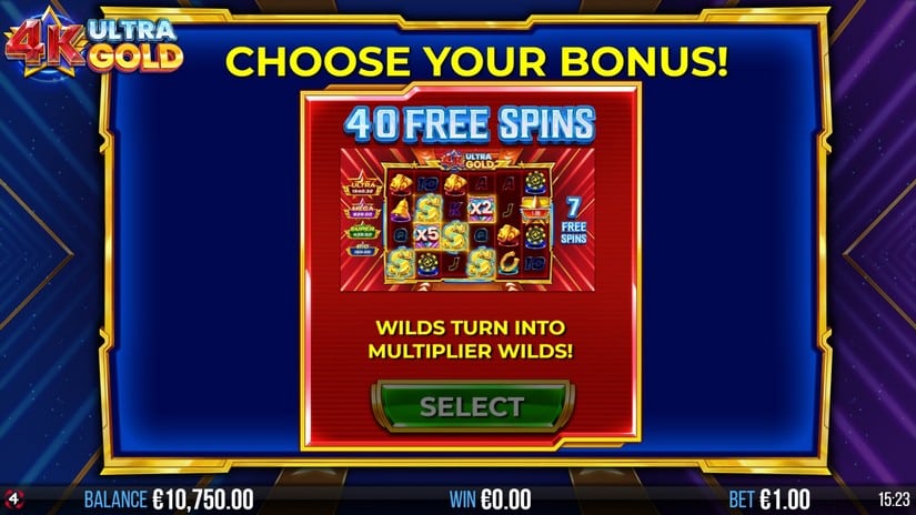 4K Ultra Gold slot screen 3