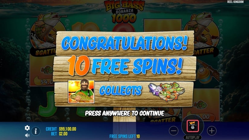 Big Bass Bonanza 1000 slot screen 2