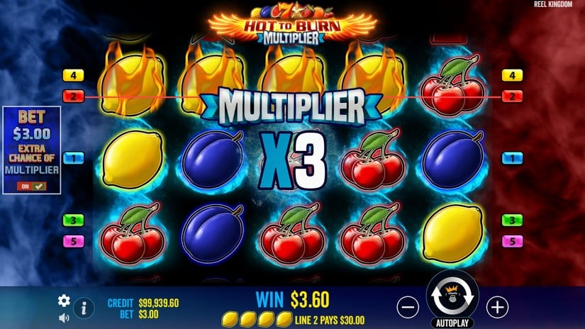 Hot to Burn Multiplier slot screen 4