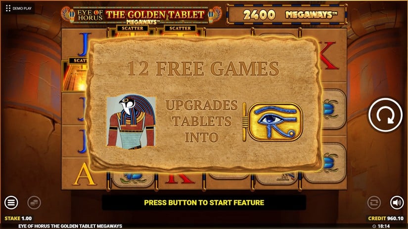 Eye Of Horus The Golden Tablet Megaways slot screen 2