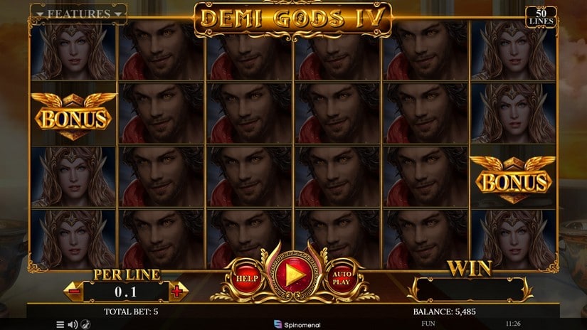 Demi Gods IV slot screen 1