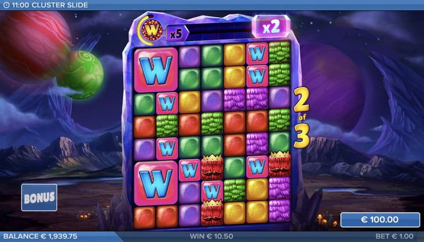 Cluster Slide slot screen 2