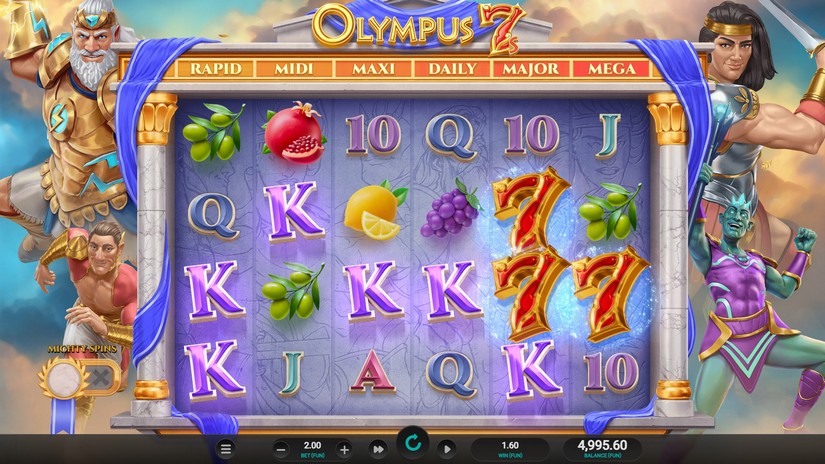 Olympus 7’s Dream Drop slot screen 2