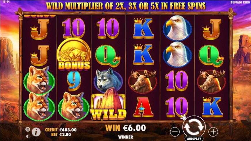 Buffalo King slot screen 2
