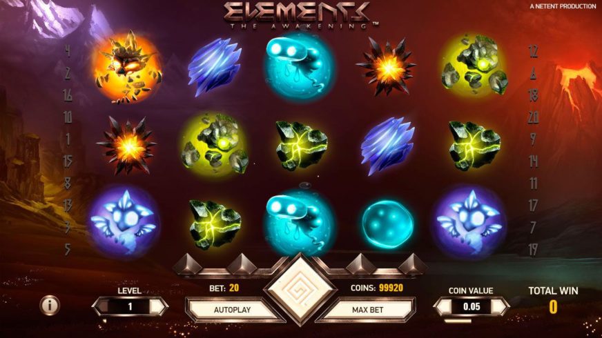 Elements: The Awakening slot screen 1