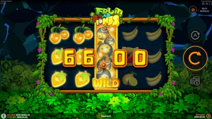 Fruits and Bombs slot screen 2