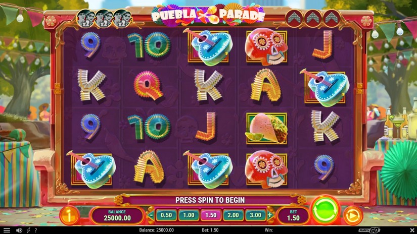 Puebla Parade slot screen 1