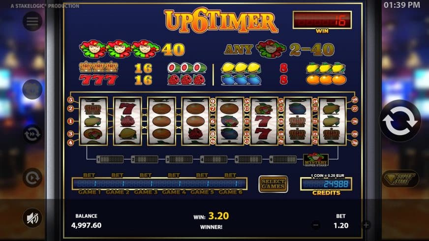 Up6Timer slot screen 2