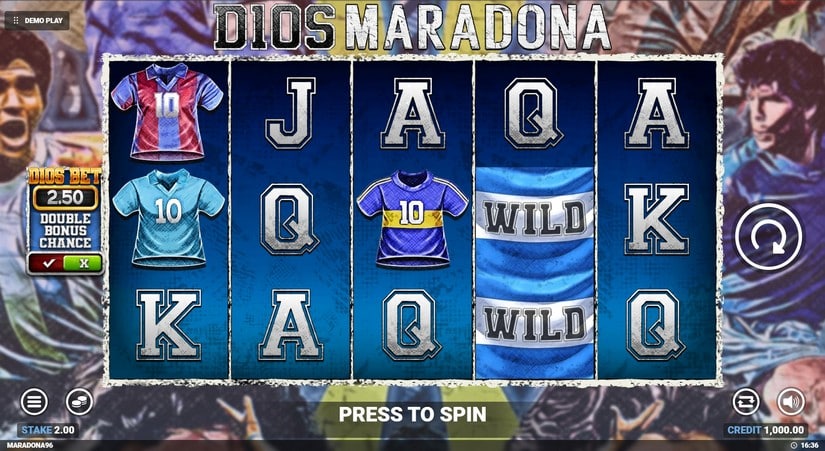D10S Maradona slot screen 1