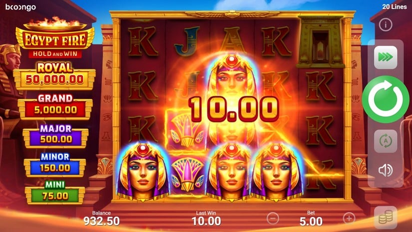 Egypt Fire slot screen 2