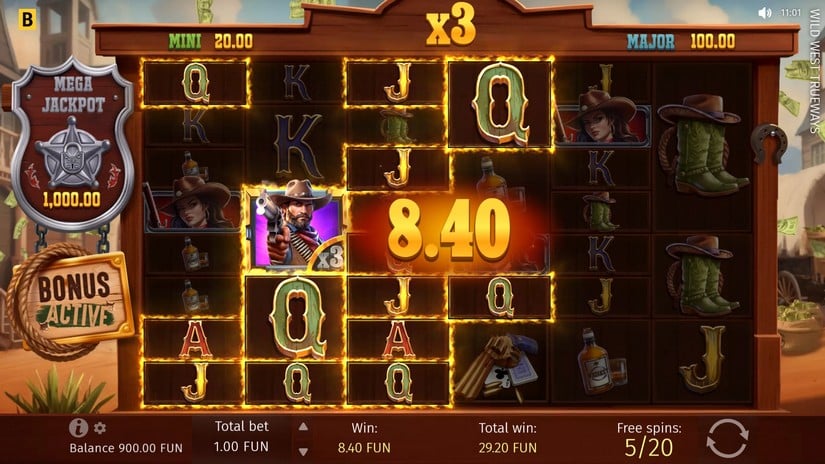 Wild West TRUEWAYS slot screen 4