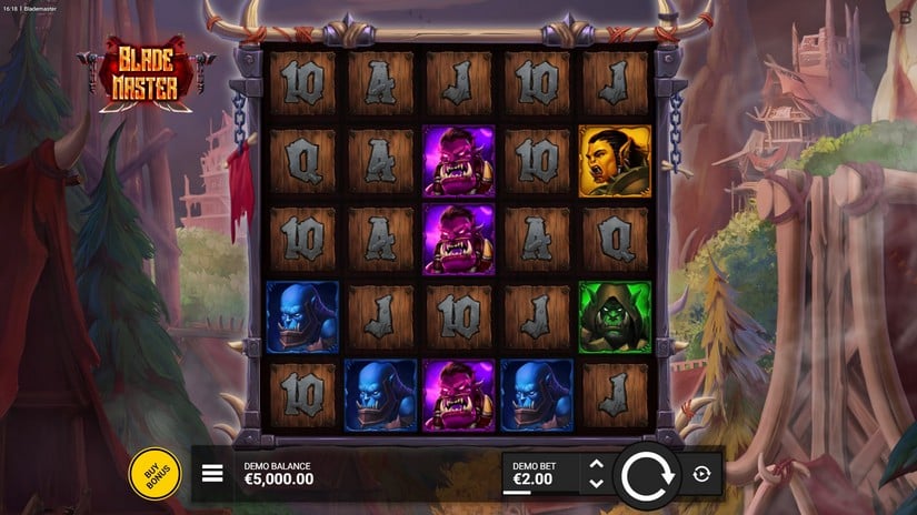 Blade Master slot screen 1