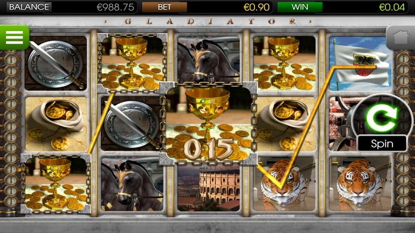 Gladiator slot screen 2