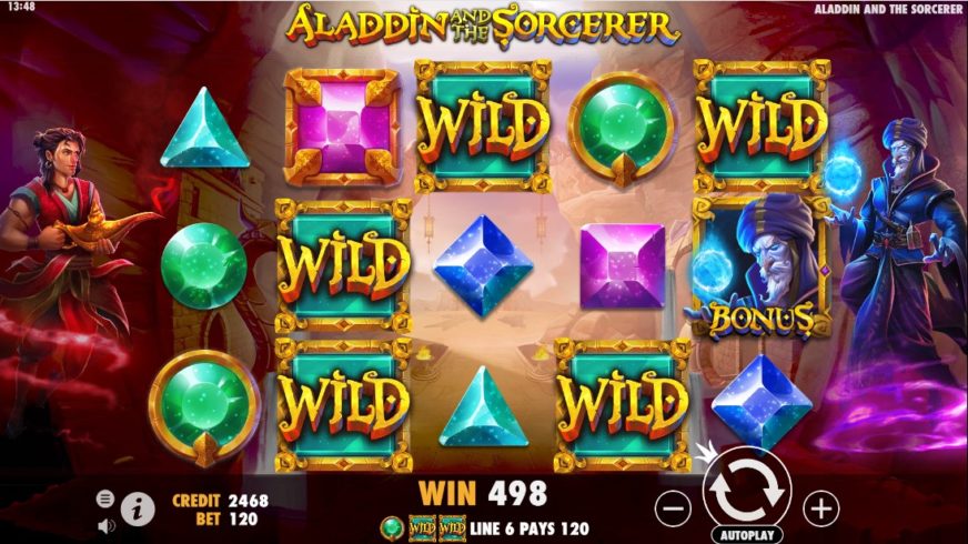 Aladdin and the Sorcerer slot screen 2