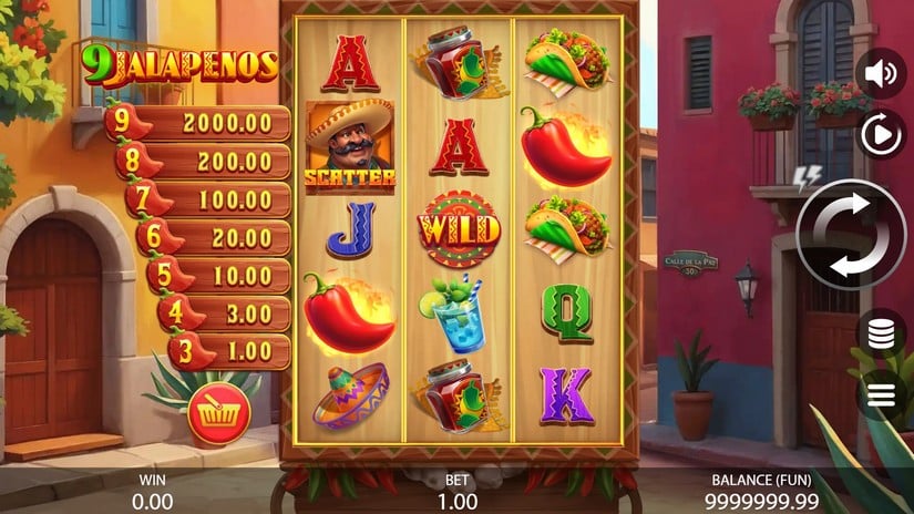 9 Jalapenos slot screen 1