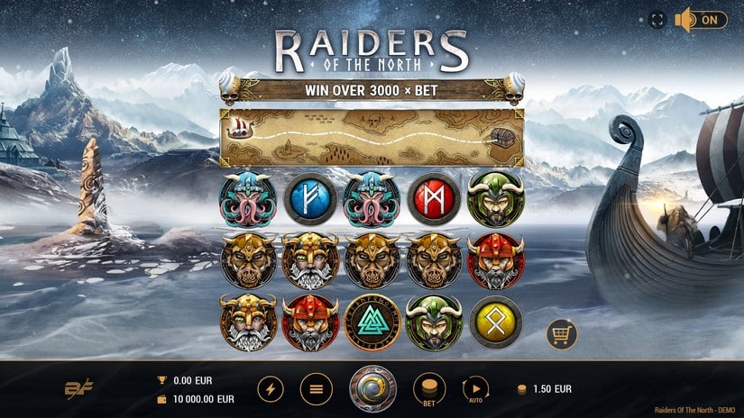 Raiders Of The North slot screen 1