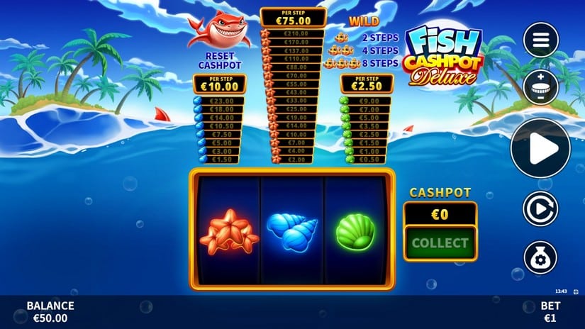 Fish Cashpot Deluxe slot screen 1