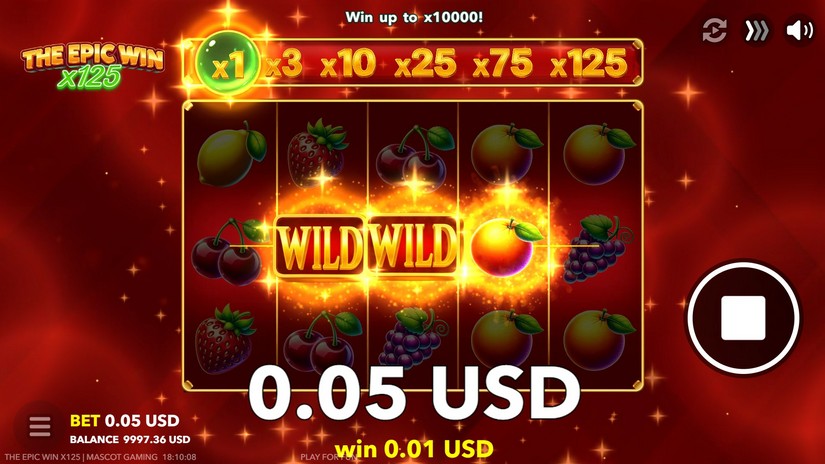 The Epic Win x125 slot screen 4