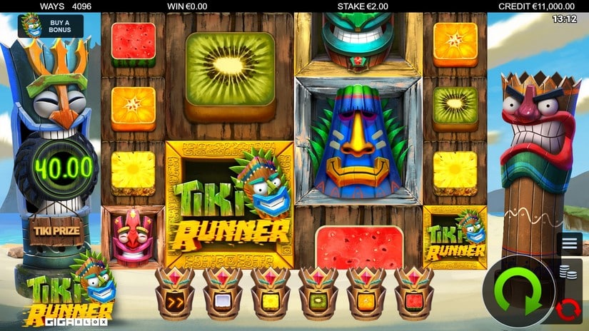 Tiki Runner GigaBlox slot screen 1